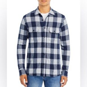 Faherty Legend Sweater Shirt Long Sleeve Button Down Mens 2XL Blue Check Soft